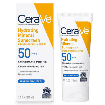 CeraVe Hydrating 100% Mineral Sunscreen Body Lotion - SPF 50